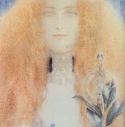 Fernand Khnopff Head of a Woman Germany oil painting artist